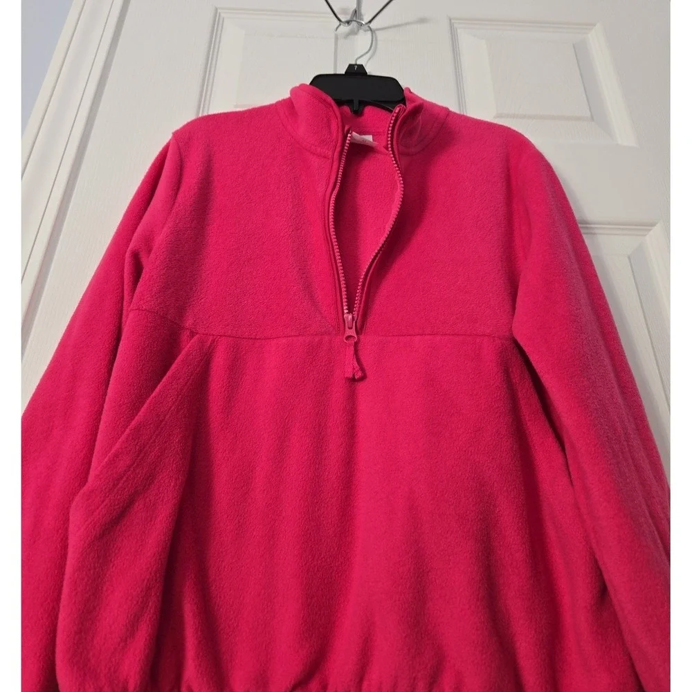 Athletic Works Girls 3/4 Zip‎ Fleece Jacket Size Large (10/12). Pink